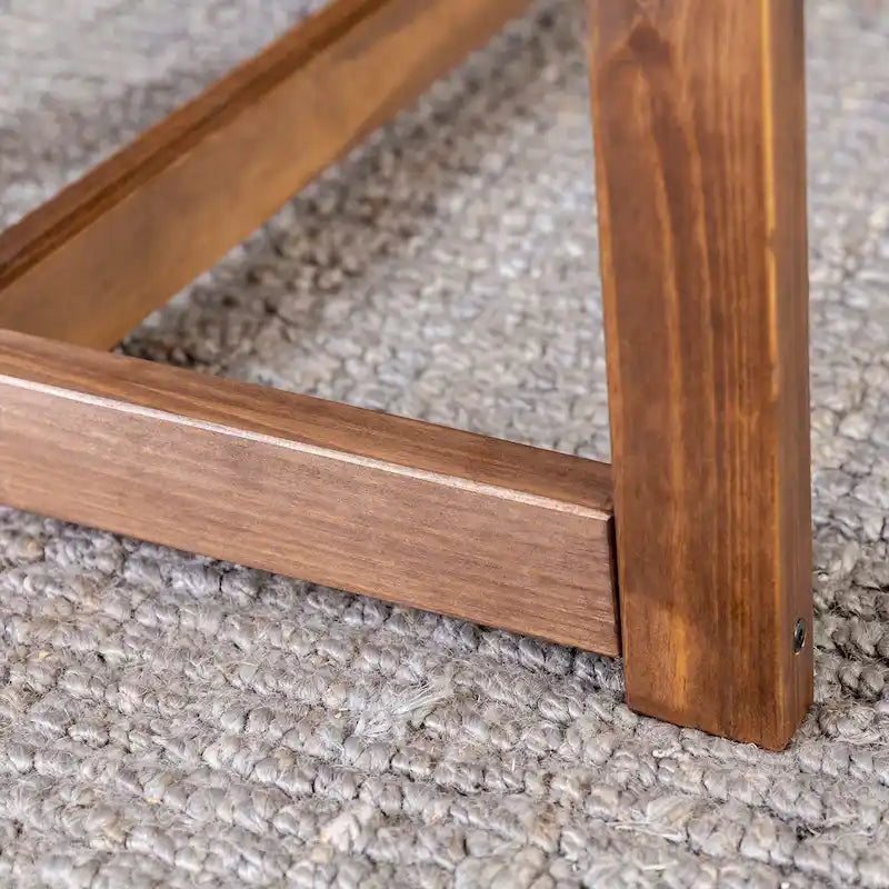 Mesa de comedor rústica con caballete de madera maciza de 72 pulgadas