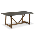 Mesa de comedor rústica con caballete de madera maciza de 72 pulgadas
