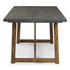 Mesa de comedor rústica con caballete de madera maciza de 72 pulgadas