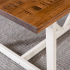 Mesa de comedor rústica con caballete de madera maciza de 72 pulgadas