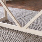 Mesa de comedor rústica con caballete de madera maciza de 72 pulgadas