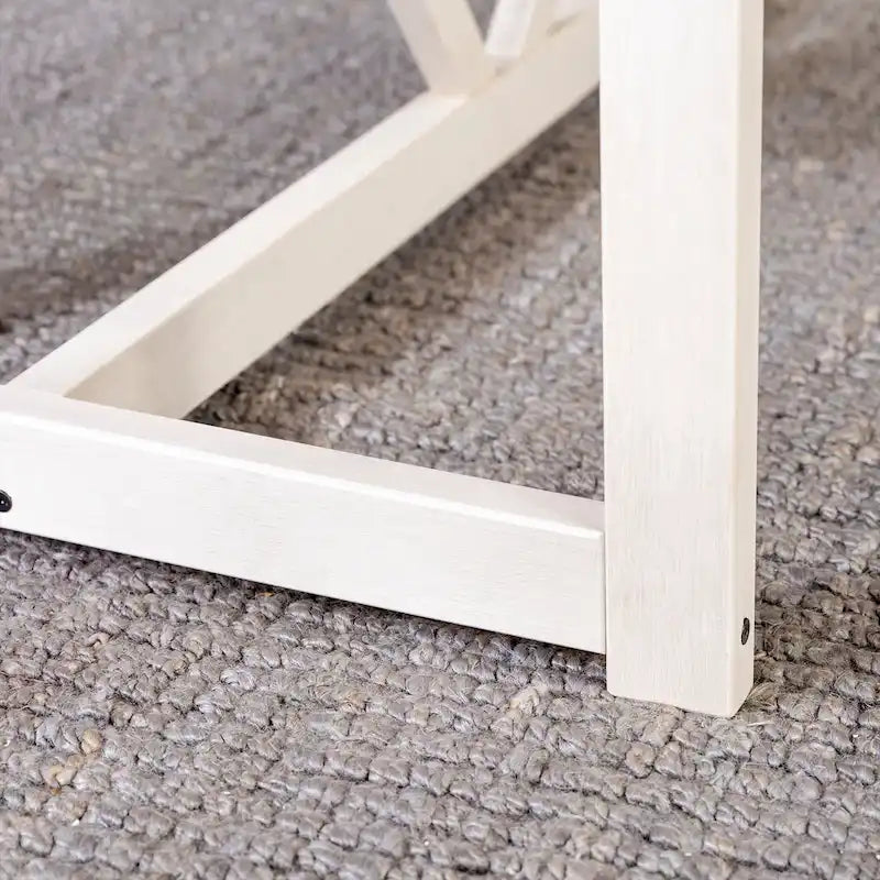 Mesa de comedor rústica con caballete de madera maciza de 72 pulgadas