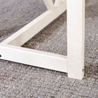 Mesa de comedor rústica con caballete de madera maciza de 72 pulgadas