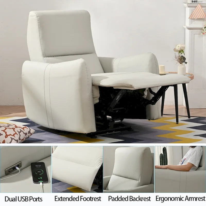 Sillón reclinable eléctrico, Sillón reclinable eléctrico pequeño para sala de estar, Sillón reclinable eléctrico para espacios pequeños, Sofá reclinable