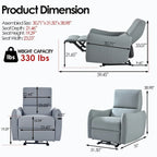 Sillón reclinable eléctrico, Sillón reclinable eléctrico pequeño para sala de estar, Sillón reclinable eléctrico para espacios pequeños, Sofá reclinable