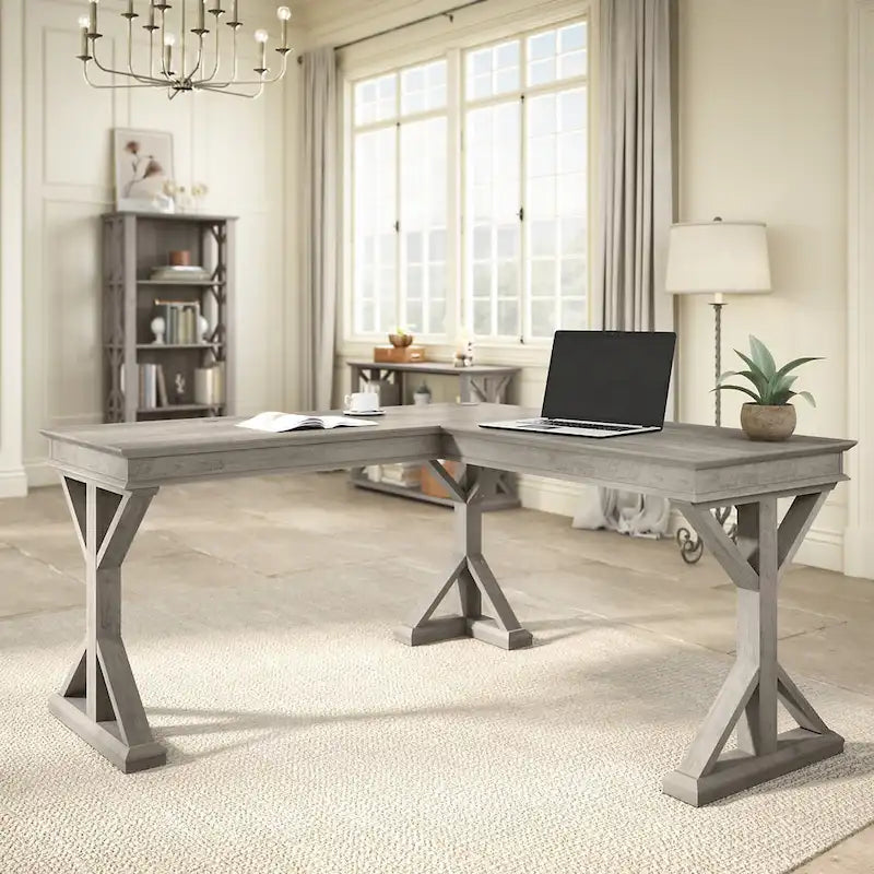 Homestead 60W Farmhouse L Shaped Desk by 