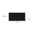 47 Armario decorativo de pared de madera negra con cuatro puertas