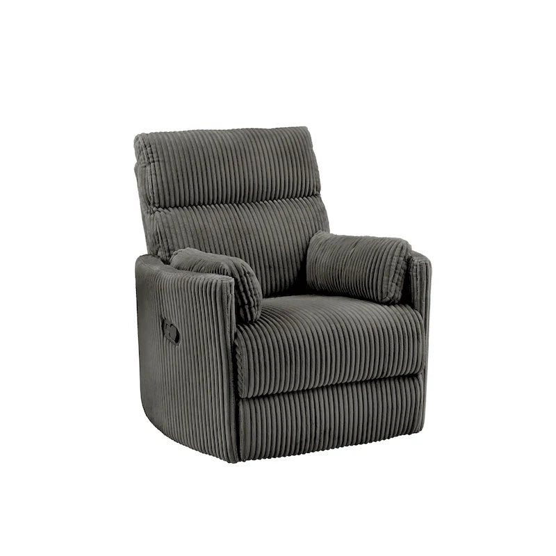 Sillón Reclinable Giratorio y Planeador Manual de Pana de Peluche