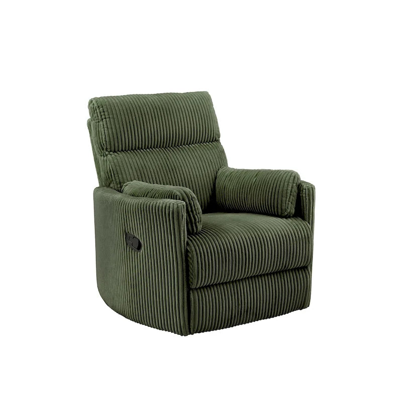 Sillón Reclinable Giratorio y Planeador Manual de Pana de Peluche