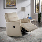 Sillón Reclinable Giratorio y Planeador Manual de Pana de Peluche