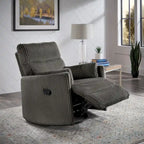 Sillón Reclinable Giratorio y Planeador Manual de Pana de Peluche