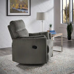Sillón Reclinable Giratorio y Planeador Manual de Pana de Peluche