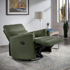 Sillón Reclinable Giratorio y Planeador Manual de Pana de Peluche