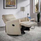 Sillón Reclinable Giratorio y Planeador Manual de Pana de Peluche