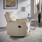 Sillón Reclinable Giratorio y Planeador Manual de Pana de Peluche