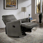 Sillón Reclinable Giratorio y Planeador Manual de Pana de Peluche