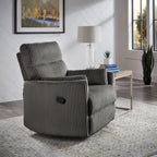 Sillón Reclinable Giratorio y Planeador Manual de Pana de Peluche