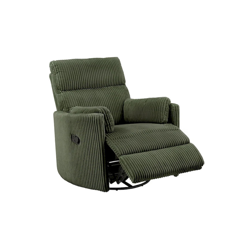 Sillón Reclinable Giratorio y Planeador Manual de Pana de Peluche