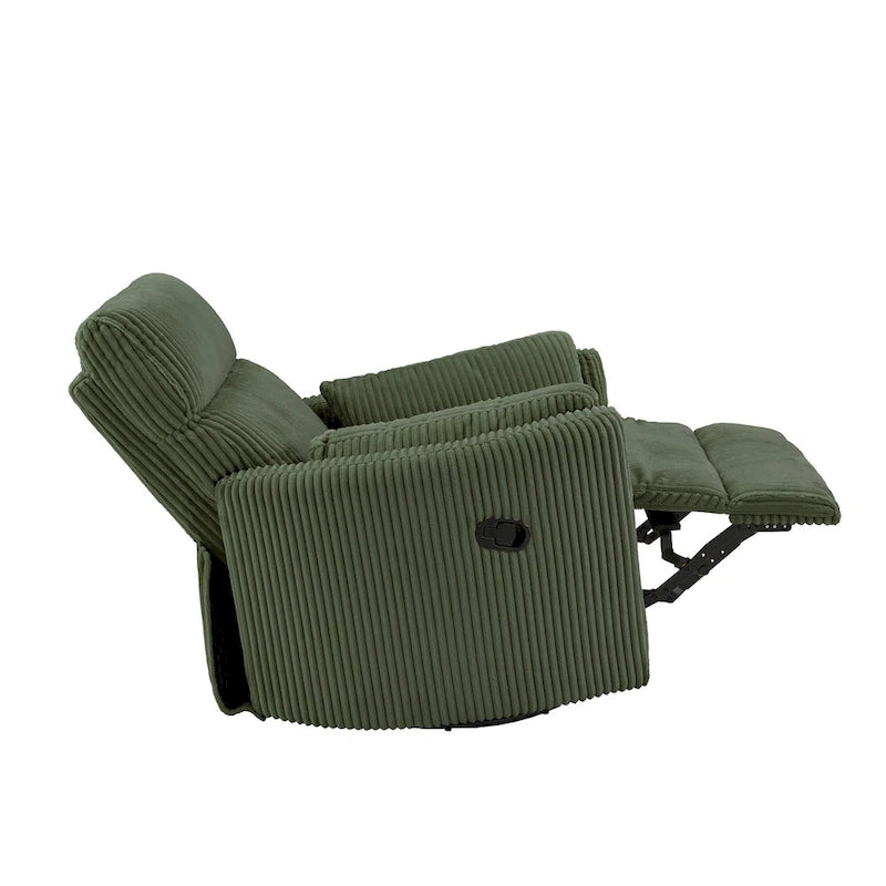 Sillón Reclinable Giratorio y Planeador Manual de Pana de Peluche