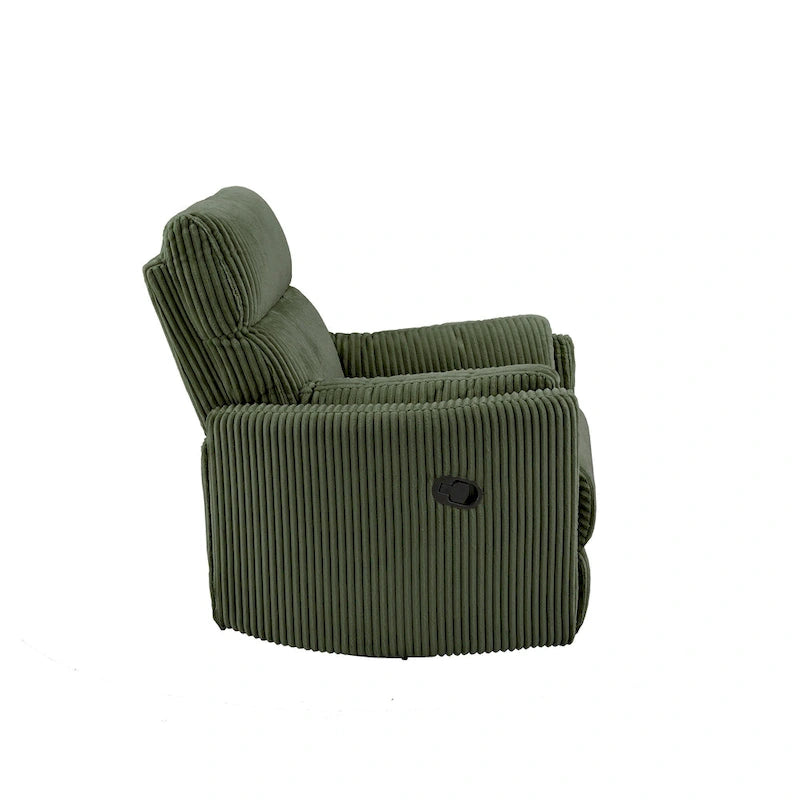 Sillón Reclinable Giratorio y Planeador Manual de Pana de Peluche