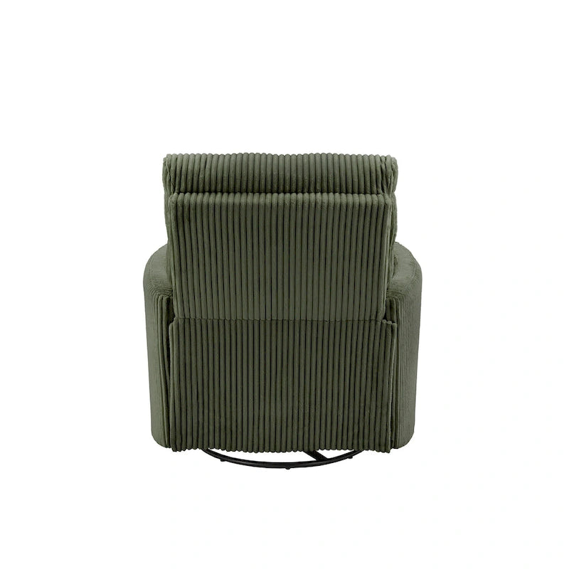 Sillón Reclinable Giratorio y Planeador Manual de Pana de Peluche