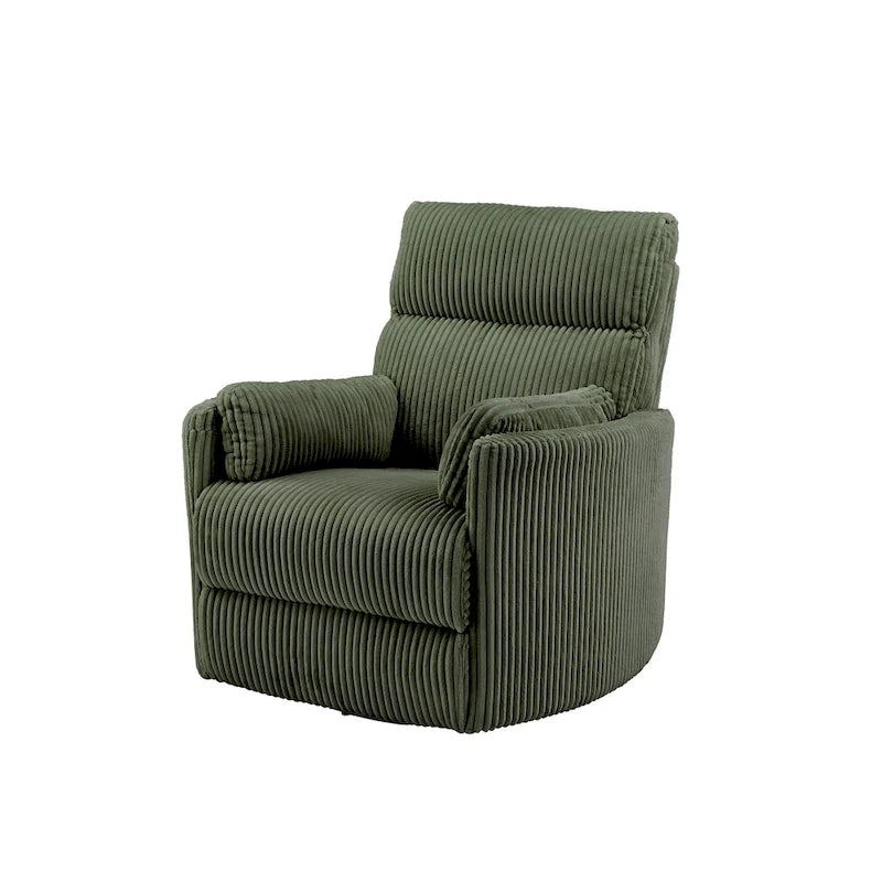 Sillón Reclinable Giratorio y Planeador Manual de Pana de Peluche