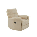 Sillón Reclinable Giratorio y Planeador Manual de Pana de Peluche