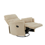 Sillón Reclinable Giratorio y Planeador Manual de Pana de Peluche