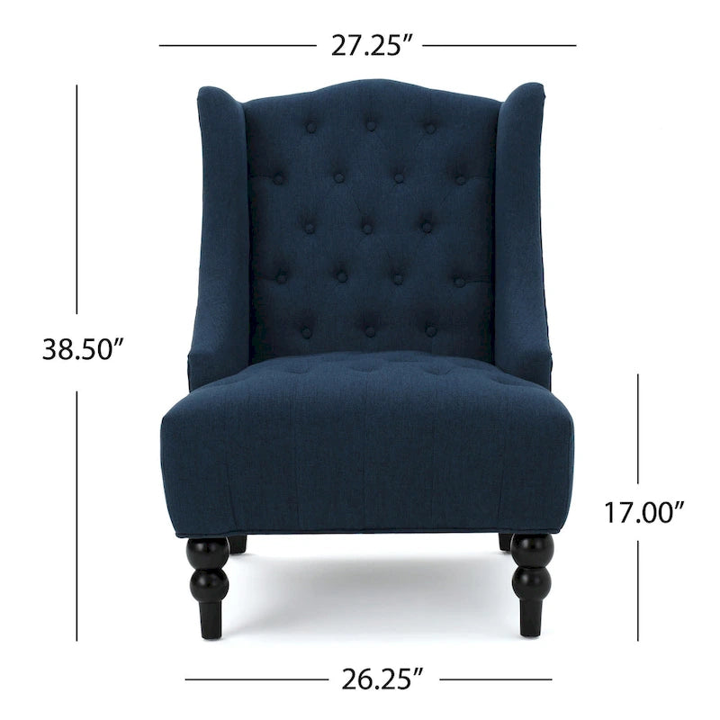 Sillón orejero tapizado de respaldo alto - 27.25 L x 33.75 An. x 38.50 Al.