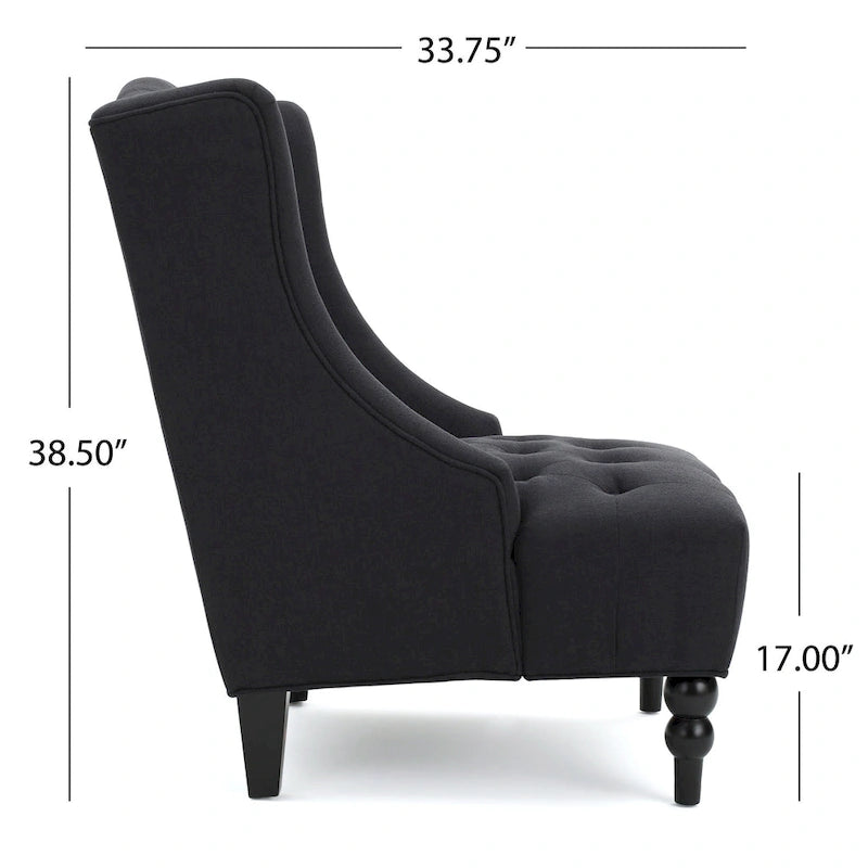 Sillón orejero tapizado de respaldo alto - 27.25 L x 33.75 An. x 38.50 Al.