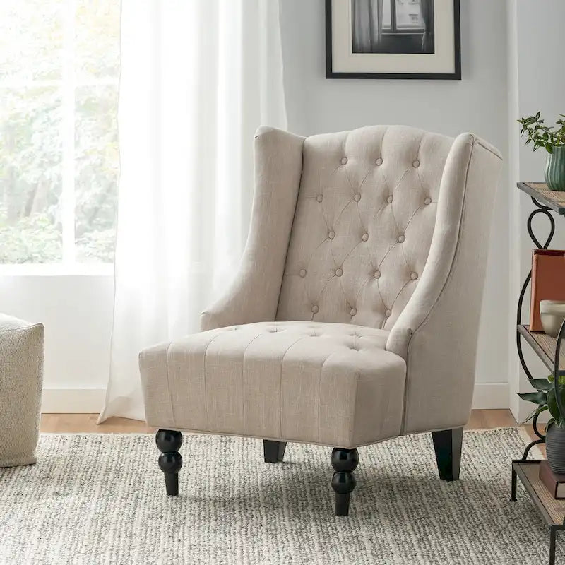 Sillón orejero tapizado de respaldo alto - 27.25 L x 33.75 An. x 38.50 Al.