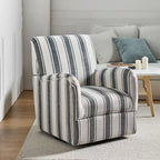 Sillón giratorio tradicional Pancy con diseño de rayas jacobeas