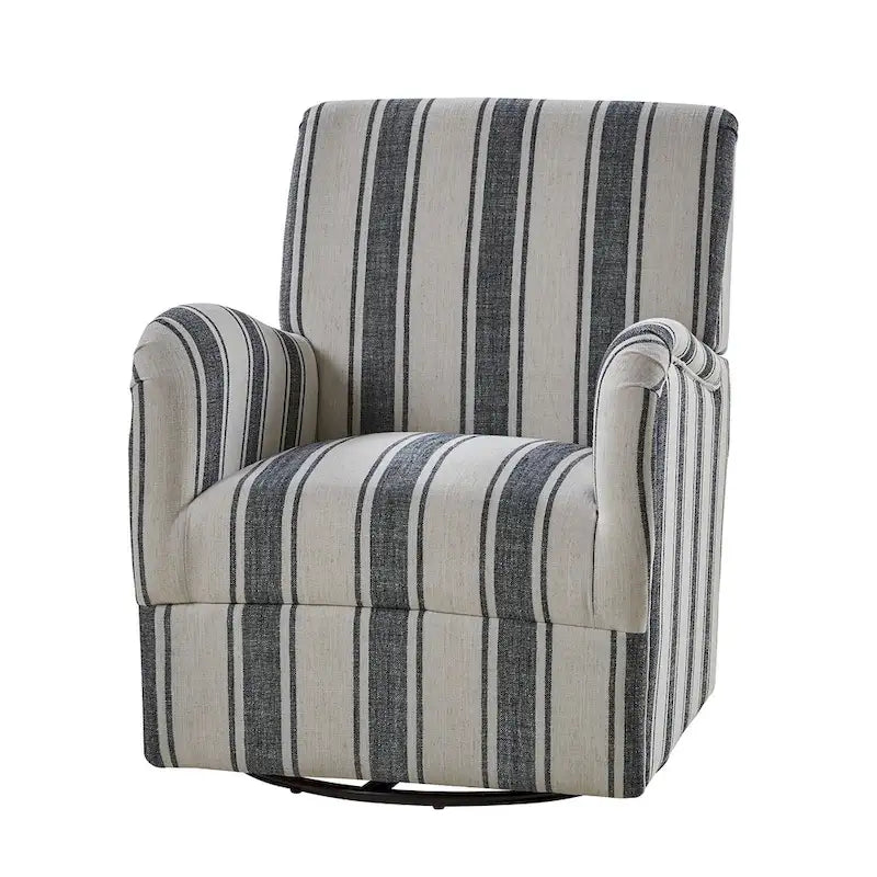 Sillón giratorio tradicional Pancy con diseño de rayas jacobeas