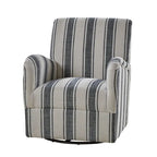 Sillón giratorio tradicional Pancy con diseño de rayas jacobeas
