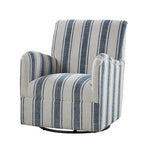 Sillón giratorio tradicional Pancy con diseño de rayas jacobeas