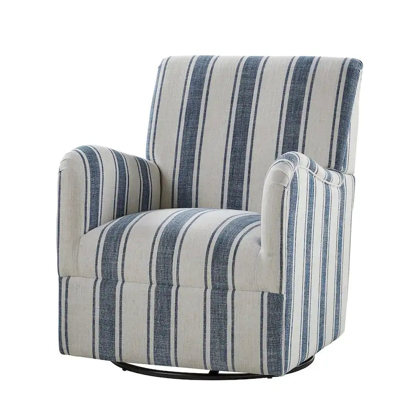 Sillón giratorio tradicional Pancy con diseño de rayas jacobeas