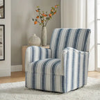 Sillón giratorio tradicional Pancy con diseño de rayas jacobeas