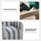 Sillón giratorio tradicional Pancy con diseño de rayas jacobeas