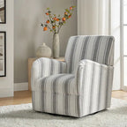 Sillón giratorio tradicional Pancy con diseño de rayas jacobeas