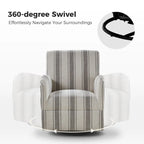 Sillón giratorio tradicional Pancy con diseño de rayas jacobeas