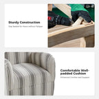 Sillón giratorio tradicional Pancy con diseño de rayas jacobeas