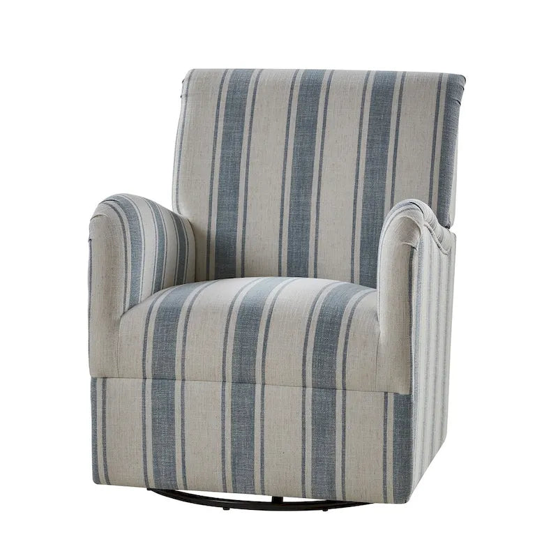 Sillón giratorio tradicional Pancy con diseño de rayas jacobeas