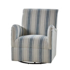 Sillón giratorio tradicional Pancy con diseño de rayas jacobeas