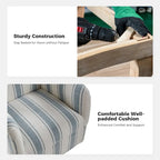Sillón giratorio tradicional Pancy con diseño de rayas jacobeas