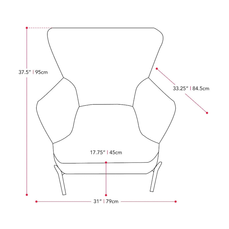 Sillón decorativo moderno con orejas