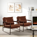  Modern Faux Leather Accent Chairs Set of 2