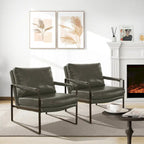 Juego de 2 sillones decorativos modernos de piel sintética