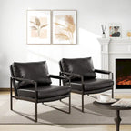 Juego de 2 sillones decorativos modernos de piel sintética