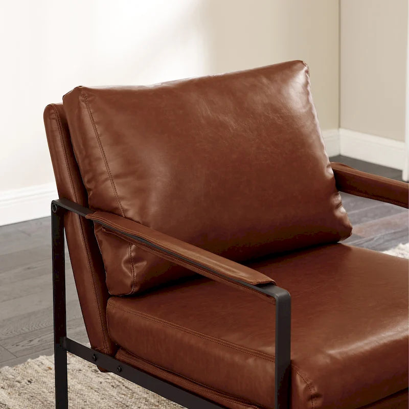 Juego de 2 sillones decorativos modernos de piel sintética