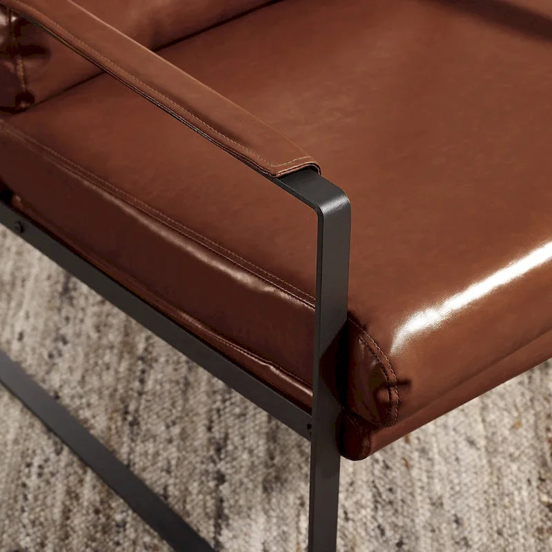 Juego de 2 sillones decorativos modernos de piel sintética